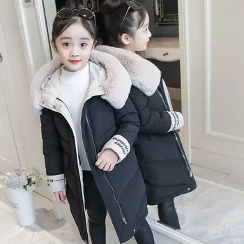 mažylės mergaitės striukė Baby Girl Fashion Jacket Fur Warm Children's Girl's Cotton Paminkštintas paltas Thicken Parka vaikų žiema