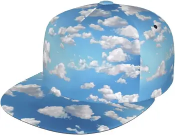 Flat Bill Reguliuojama snapback skrybėlė Cool Hip Hop beisbolo kepuraitės vyrams Moterys Mėlyno dangaus debesys