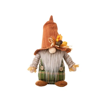 Padėkos dienos derliaus šventė Žvejo skrybėlė Rudolfo lėlės papuošalai Rudens nykštukas Pliušinis elfas Lėlės dovanos