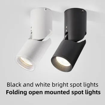 Pritemdomi besisukantys LED žibintai 10W12W15W COB LED lubų taškiniai žibintai AC110-220V LED sieninis šviestuvas Šiltas šaltas baltas patalpų apšvietimas