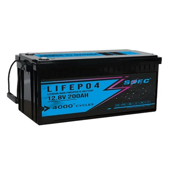 12V 200Ah LiFePO4 baterija SOEC 12.8V įkraunama ličio geležies fosfato baterija Įmontuotas BMS RV EV saulės energijos kaupimui Nuotrauka 1