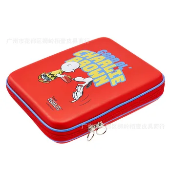 Kawaii Snoopy Anime animacinis filmas Mielas kietas dėklas Laikymo krepšys Rankinis antikritinis makiažo krepšys Studentų kanceliarinių prekių dėžutės rašiklio krepšys Nuotrauka 3