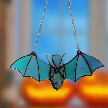 Helovino šikšnosparnio vitražas Saulės gaudytojas Akrilo saulės gaudyklės ornamentas Daugkartinio naudojimo akrilo šikšnosparnių dekoravimas miegamojo eglutei Nuotrauka 4
