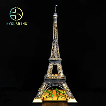 SANDĖLYJE 10307 10001Vnt Visame pasaulyje žinomas pastato modelis Eifelio bokštas su RC šviesos blokais Kaladėlės Gimtadienio kalėdinių dovanų žaislai