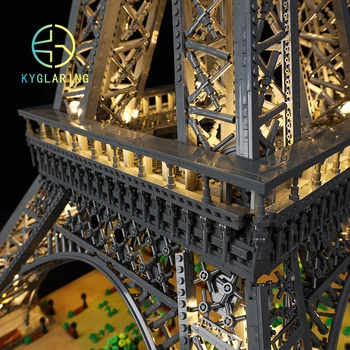 SANDĖLYJE 10307 10001Vnt Visame pasaulyje žinomas pastato modelis Eifelio bokštas su RC šviesos blokais Kaladėlės Gimtadienio kalėdinių dovanų žaislai Nuotrauka 2