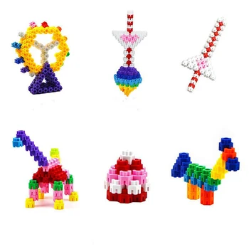 50vnt Klasikiniai statybiniai blokai Makarono spalvos šešiakampiai tarpusavyje sujungti kaladėlių žaislai, suderinami su visais pagrindiniais prekių ženklais, skirti vaikams 3+ amžius Nuotrauka 1