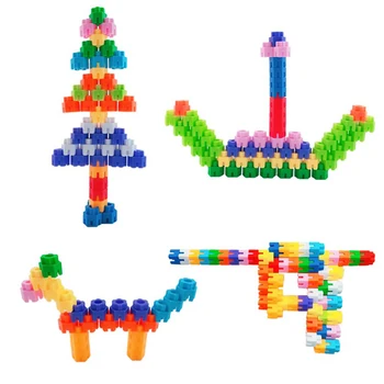 50vnt Klasikiniai statybiniai blokai Makarono spalvos šešiakampiai tarpusavyje sujungti kaladėlių žaislai, suderinami su visais pagrindiniais prekių ženklais, skirti vaikams 3+ amžius Nuotrauka 3