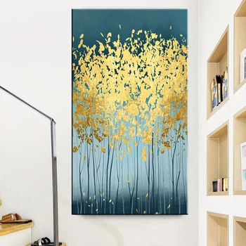 HD Spausdinti Paveikslėlis Abstraktus Šiaurės šalių aukso medžio drobės tapyba Sienų meno plakatai Atspausdina sieninius paveikslėlius svetainei Namai Cuadros