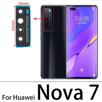 60Pcs,100% originalas Huawei Nova 5T 5 5i 5T 5Z 6 8 Se 7 8 Pro galinės galinės kameros stiklo objektyvo fotoaparato stiklas su klijų klijais Nuotrauka 3