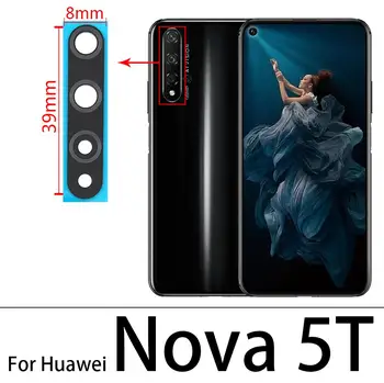 60Pcs,100% originalas Huawei Nova 5T 5 5i 5T 5Z 6 8 Se 7 8 Pro galinės galinės kameros stiklo objektyvo fotoaparato stiklas su klijų klijais Nuotrauka 4
