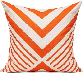 Rudeninis oranžinis pagalvės užvalkalas geometrinio rašto pagalvės užvalkalas dekoratyvinis pagalvėlės užvalkalas tinka šeimos kėdei, sofai, svetainei