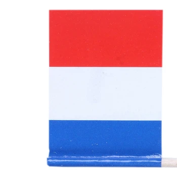 Lot Of 300 Lambs Mini medinis dantų krapštukas su vėliava vakarėlių vaisių pyrago dekorui - Prancūzija (mėlyna, balta, raudona) Nuotrauka 3