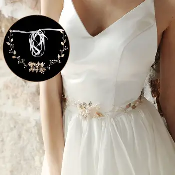 Varinė viela Perlas Vestuvinės suknelės diržas Dirbtinis perlas ABS nuotakos diržas Vestuvinės suknelės dekoravimas Platus diržas suknelėms Suknelė Nuotrauka 0