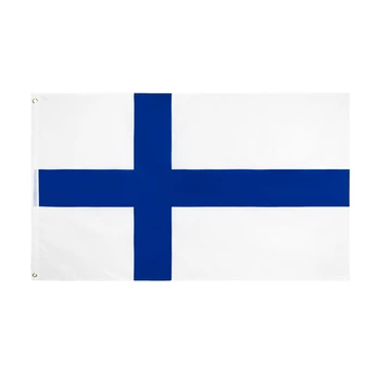 90x150cm mėlynas kryžius Suomen tasavalta suomi fi fin Suomijos vėliava Nuotrauka 0