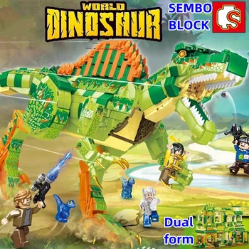 SEMBO dinozaurų konstravimo blokai dvigubos formos Spinozauro modelis mažų dalelių įdėklas Vaikų žaislinė figūrėlė Kalėdų gimtadienio dovana