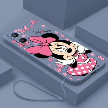 Miela Minnie Mickey Mouse Art for Realme Narzo 50A 50i 30 10 V23 Q5i Q5 GT2 GT Neo 3T C21Y XT X2 Pro Liquid Rope Funda dangtelis