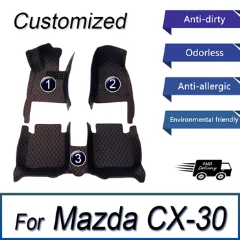 Automobiliniai grindų kilimėliai Mazda CX-30 DM 2020 2021 2022 2023 CX30 CX 30 vandeniui atsparus patvarus kiliminis odinis kilimėlis Pilno komplekto automobilių aksesuarai