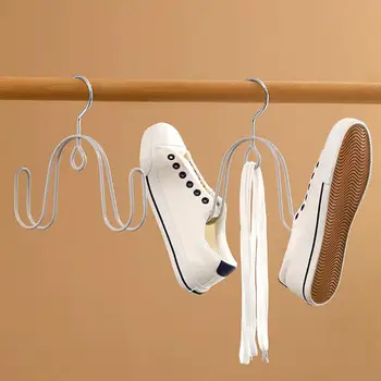 Geležinė medžiaga Batų stovas Efektyvūs batų laikymo sprendimai Dvigubo kablio džiovinimo lentynos miegamojo organizavimui Daugiafunkcinė saugykla