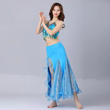Sexy Women sequin coin fringe stage performance clothes for belly dance Nuotrauka 4
