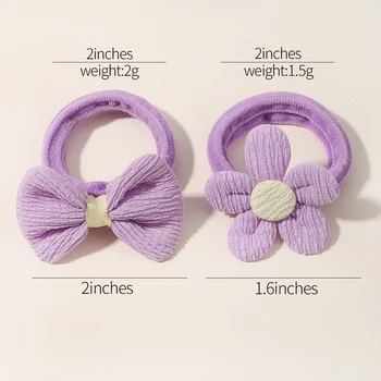 10Pcs Girl Soft Bow Hair Band Sweet Flower Elastic Hair Tie Rubber Band Hair Accessories for Kids Mielas Ponytail Holder Galvos apdangalas Nuotrauka 5