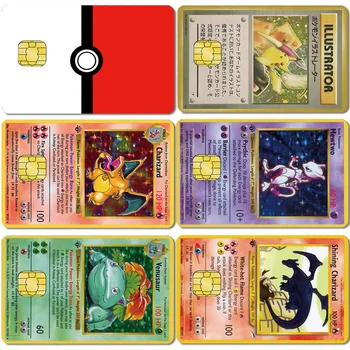 Anime Pokemonų hobis Pikachu Charizard Mewtwo kreditinė kortelė 