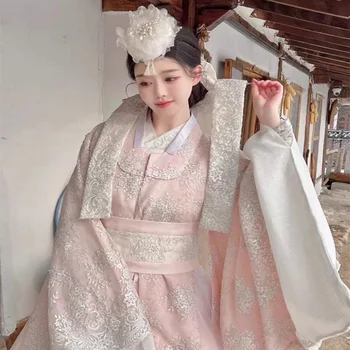 Rūmų korėjiečių Tradicinis kostiumas moterims Elegantiška prabangi Hanboko suknelė Princesė Cosplay Anicent Retro ilgo chalato vestuvių vakarėlis