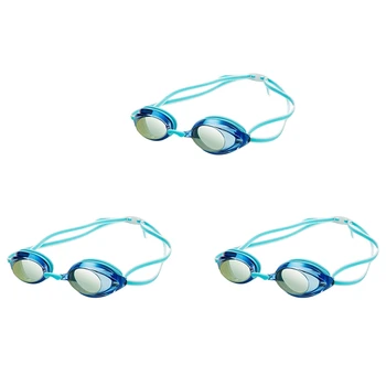 3X Profesionalūs plaukimo akiniai vaikams Suaugusiems Lenktynių žaidimas Plaukimas Nuo rūko apsaugantys akiniai Plaukimo akiniai Mėlynas ežeras