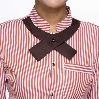 Vienodas parduotuvės tortas ir pakoreguotas 2023 m. padavėjo rankovės vasaros naujos uniformos Prijuostės kaklaraiščio marškiniai Peteliškės karštakošis su nustatytais pavasario kavos darbo drabužiais Nuotrauka 5