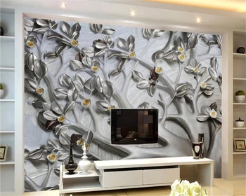 Aukštos kokybės pasirinktiniai 3D tapetai freska 3D medžio reljefo lapai Viešbučio interjero fono tapetai svetainei Beibehang