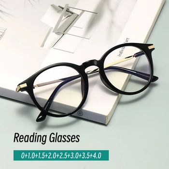 Nauja tendencija Vintažiniai apvalaus rėmelio skaitymo akiniai Anti Mėlyna šviesa Optiniai akiniai Akiniai Nuo nuovargio Itin lengvi akiniai