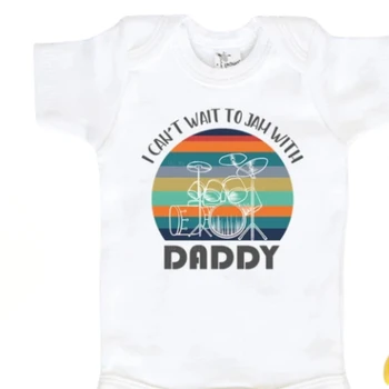 Jam With Daddy Baby Onesie Rock Baby Band Member Music Future Rockstar Musician Custom Baby Rompers