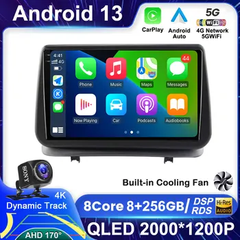 Android 13 skirta Renault Clio 3 CLIO 3 2005-2014 4G WIFI automobilių radijas Multimedijos navigacija GPS kamera Auto Carplay Stereo DVD grotuvas