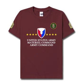 US Army Equipment Command drabužiai vyriški marškinėliai nauji Tops Trumpomis rankovėmis Karinė armija Taktinis šalies sportas Kieta medvilnė Mada