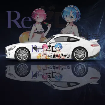 Seksuali anime mergina Re:zero 2vnt automobilio lipdukas universaliam dideliam automobilio lipdukui Automobilio lipdukas Univers automobilio kėbulo lipdukų dekoravimui Nuotrauka 3