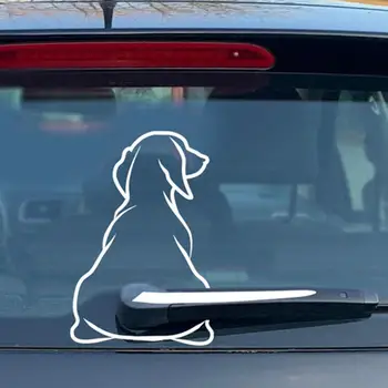 Juokingas šuo Uodegos valytuvas Lipdukas Automobilio lipdukas Automobilio galinis priekinio stiklo valytuvas Šuniukas Art Decals Automobilio lipdukas Asmeninis dekoras Nuotrauka 4
