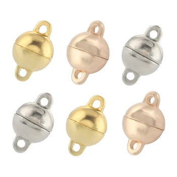 5sets sidabro aukso spalvos metaliniai stiprūs magnetiniai užsegimai odinėms virvelėms apyrankės magneto galo užsegimo jungtis 