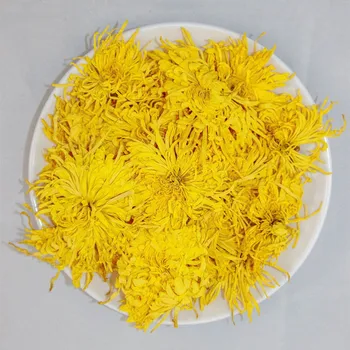 Auksinė chrizantema Džiovintos gėlės, mirkytos vandenyje, kad būtų galima gerti natūralią tikrą gėlę kambario dekoravimui Tėvo gimtadienio dovana 100g