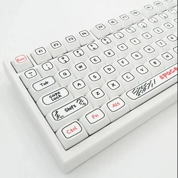 Cartoon Cute Keycaps MX Switch Mechaninis klaviatūros klavišų dangtelis Daydream/Graffiti Keycap White Simple Personalized Keycaps