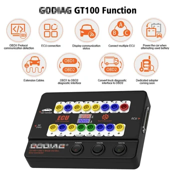 GODIAG GT100+ GT100 Pro OBDII ECU išsiveržimo dėžutė su elektroniniu srovės ekranu ir CANBUS protokolo diagnostikos programavimo raktu Nuotrauka 4