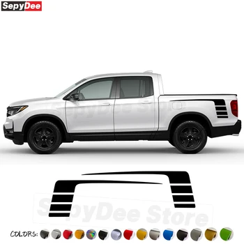 2Pcs Racing Sport Car Rear Tail Bed Side Stickers for Honda Ridgeline 2016- Pickup Truck Body Stripe Kits Decal Accessories Nuotrauka 0