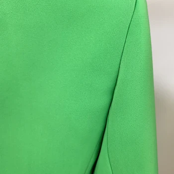 Aukštos kokybės Gražus Naujas baroko dizaineris Blazer Moteriškos liūto sagos Dvivietė krūtinė Classic Slim Fit Blazer striukė Apple Green Nuotrauka 5