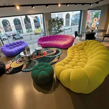 Modern Nordic Fantasy Prabangios burbulinės kušetės Svetainės sofos baldai 1-3 vietų audinio aksominė burbulinė sofa