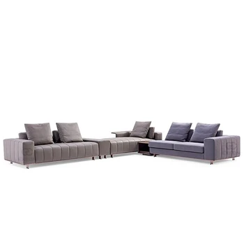 Itališko audinio sofa Svetainė Moderni minimalistinė itališko audinio sofa Šiaurietiška šviesi prabangi sofa