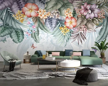 beibehang Individualizuotas modernus amerikiečių rankomis dažytas pastoracinis gėlių drugelis svetainė TV sofos fono tapetai
