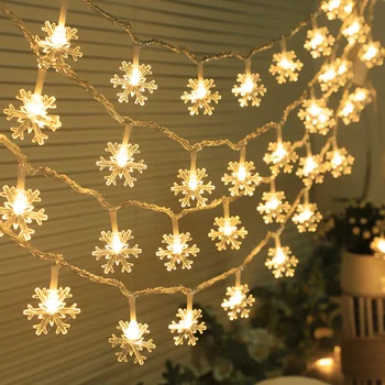 Snaigės LED fėjų styginių lemputės Kalėdų užuolaidų girlianda šventiniam vakarėliui Pagrindinis Kalėdų dekoravimas 2024