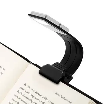 knygų šviesa, LED spaustukų skaitymo lempa USB įkraunamas kietas jungiklis 4 lygiai reguliuojamas ryškumas lanksti šviesa daugiafunkcinė & Nuotrauka 4