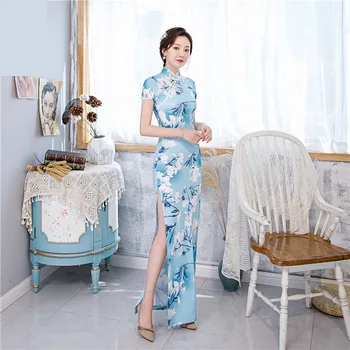 2023 Elegantiškos moterys Cheongsam kinų tradicinės plonos suknelės vestuvinis kostiumas ilgos suknelės Seksualios Qipao Multi Color 6XL