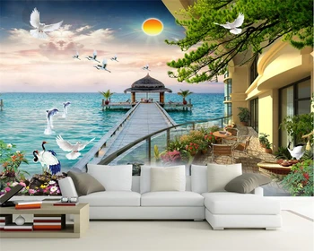 beibehang Custom Wallpaper 3D Stereo Chinese Landscape TV Sofa Background Living Room Background 3D tapetai