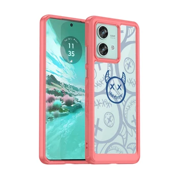 Girls Style Clear Hard Acrylic Phone Shell for Motorola Edge 40 Neo 5G Shockproof Back Cover
