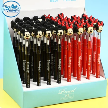 48vnt Disney Cartoon Mickey Mouse Dolls Dekoravimo pieštukas Keičiamas kilnojamasis pieštukas Vaikų mokymosi mokyklos rašymo reikmenys